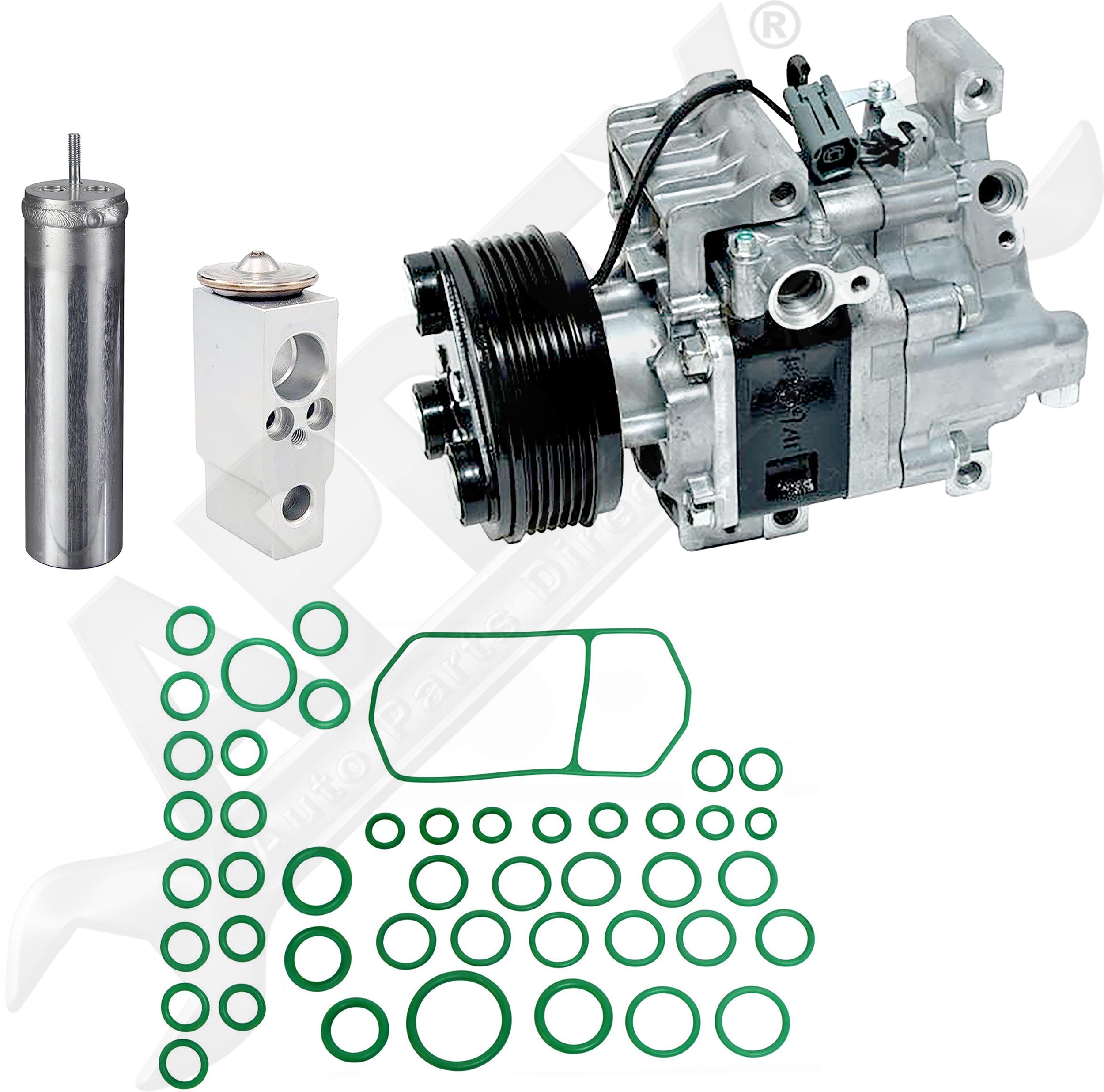 APDTY, APDTY 141281 AC Air Conditioning Compressor Kit w/ Dryer & Expansion Valve